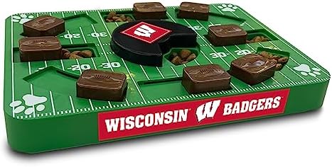 Pets First NCAA Wisconsin Badgers Puzzle Toy, Puzzle Treat Dog Toy, Interactive Dog Treat Toy, Dog Puzzle Feeding Slow Toy