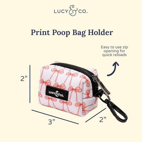 Lucy & Co. Ballet Bows Everyday Dog Poop Bag Holder - Leak Proof Dispenser - Hygienic Pet Waste Pickup - Purple Coral Floral