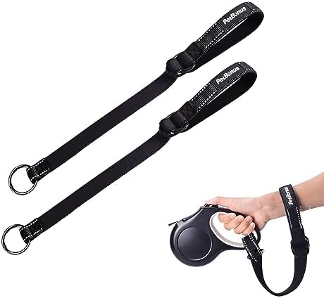 PetBonus 2-Pack Short Dog Leash, Safety Wrist Strap for Retractable Leash