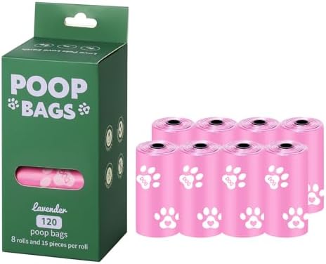 HZDHCLH Dog Poop Bags 120 Count Extra Thick Lavender Scented Pet Waste Bags
