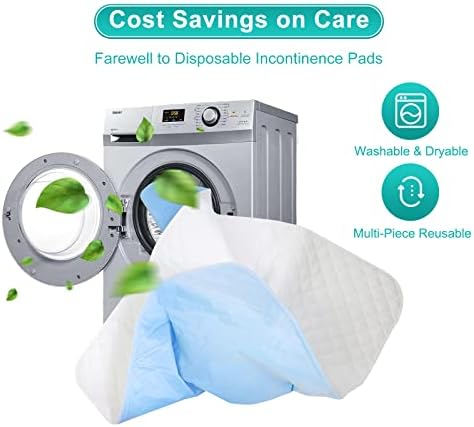 Dimora 4 Pack Washable and Reusable Bed Underpads, Ultra Soft 4 Layer Higher Absorbent Pee Pads, Incontinence Pads, Diaper mattresses, Dog Training Pads, 34 x 36 inches