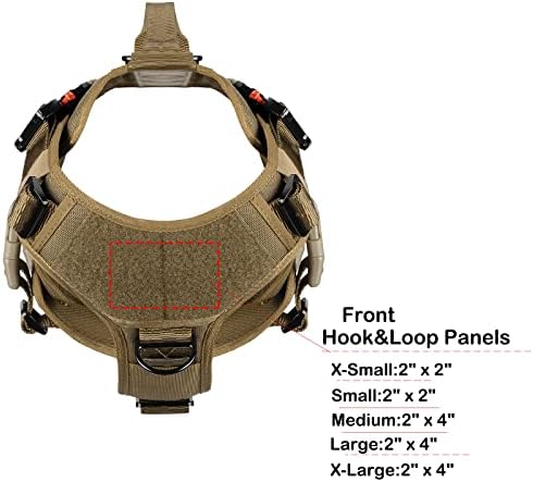 ICEFANG No Pull Tactical Dog Harness for X-Large Dogs,Adjustable Dog Vest