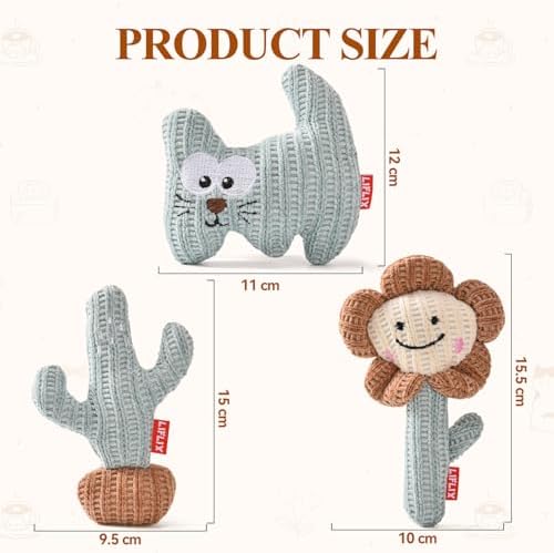 LIFLIX 3 Pieces Catnip Cat Toys, Cute Cat Nip Plush Toys for Indoor Kitten, Interactive Small Cat Kicker Toys(3 Shapes)