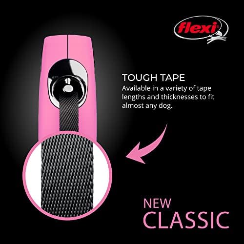FLEXI® Classic Tape Retractable Dog Leash, Small, 16 ft - Pink
