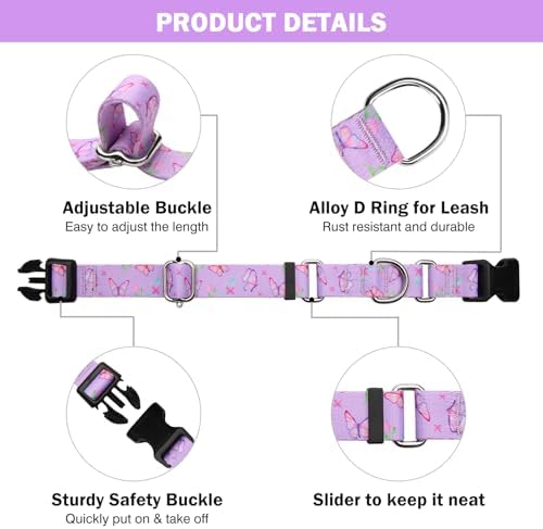 Hikiko Martingale Collar for Dogs with Special Pattern,Adjustable,M