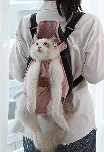 Front Cat Dog Backpack Travel Bag Sling Carrier Portable Outdoor Lightweight and Soft Comfortable Puppy Kitty Rabbit Double-Sided Pouch Shoulder Carry Tote Handbag Pink Medium