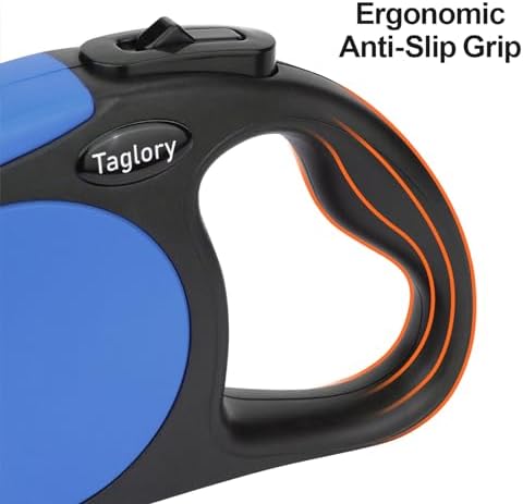Taglory Retractable Dog Leash, One-Handed Brake, 16ft, Up to 44 lbs, Blue