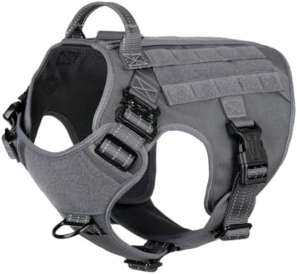 ICEFANG Tactical Dog Harness for Large Dogs,Reflective No Pull Dog Vest