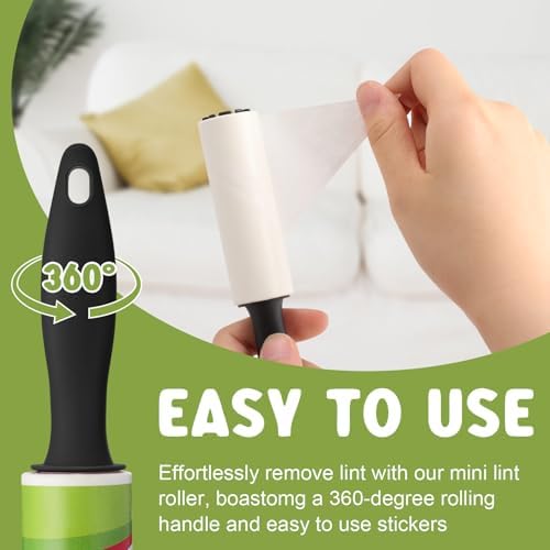 Hushee 24 Pcs Mini Lint Roller for Travel, Portable Pet Hair Remover