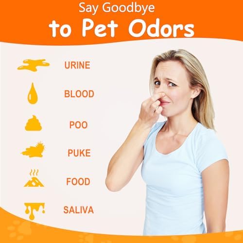Pet Odor Eliminator for Strong Odor, Pet Stain Remover for carpet, Ready to Use Plant Based Formula Dog & Cat Urine Odor Eliminator Spray - Colorless and Odorless,Used in House, Doghouse(128oz)