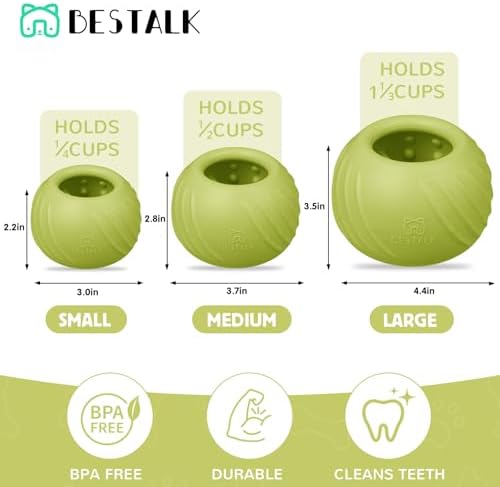 Long-Lasting Dog Lick Toy, Wobbly Dog Enrichment Lick Bowl to Keep Dogs Busy, Interactive Stuffable Dog Treat Feeder for Boredom, Silicone Treat Dispensing Chew Toy(Green,S)