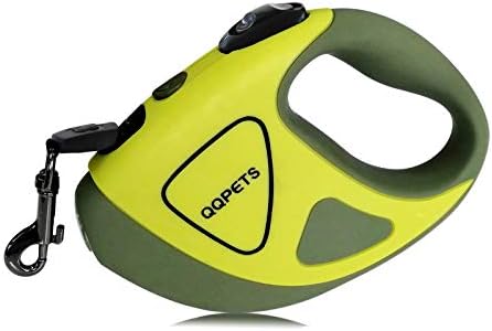 Retractable Dog Leash with LED Flashlight for Small Medium Big Breed Dogs, 10/16 ft Extendable Leash, Heavy Duty Nylon Cord Training Running (L (16 FT - up to 110lbs), Green)