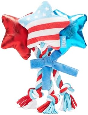 BarkBox Star-Spangled Squeaks Dog Toy - Toy for Extra Small to Small Dogs