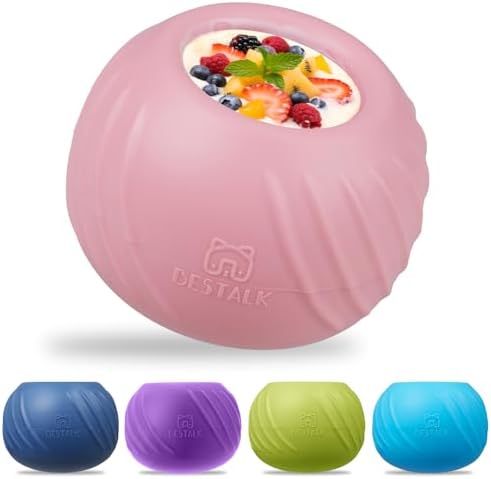Long-Lasting Dog Lick Toy, Wobbly Dog Enrichment Lick Bowl to Keep Dogs Busy, Interactive Stuffable Dog Treat Feeder for Boredom, Silicone Treat Dispensing Chew Toy(Pink,S)