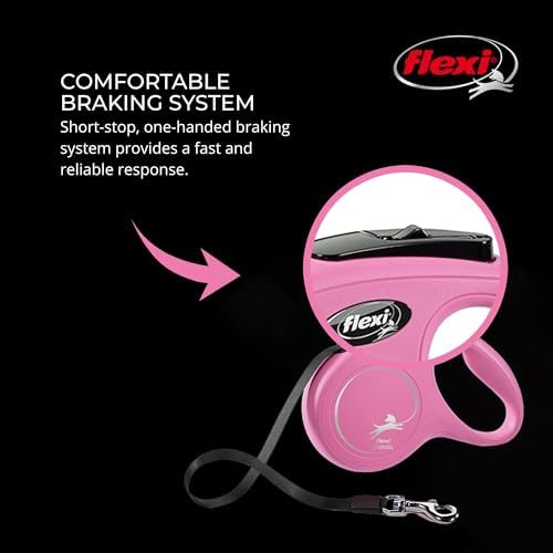 FLEXI® Classic Cord Retractable Dog Leash, Small, 16 ft - Pink