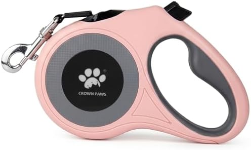 16 ft Retractable Dog Leash for Extra Large Dogs up to 130 lbs,Tangle-Free Nylon Tape,Pink Dan24 XL