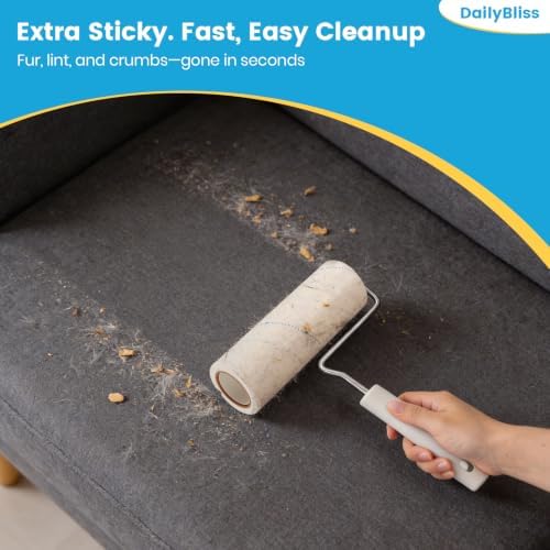 Extra Sticky Large Surface Lint Roller Refills, 500 Sheets