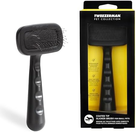Tweezerman Slicker Brush for Pets-Grooming Brush with Coated Bristles
