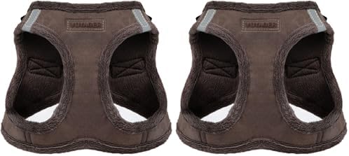 Voyager Step-in Plush Dog Harness – Soft Plush, Step in Vest Harness for Small and Medium Dogs by Best Pet Supplies - Chocolate Suede, XL (Chest: 20.5-23") (Pack of 2)