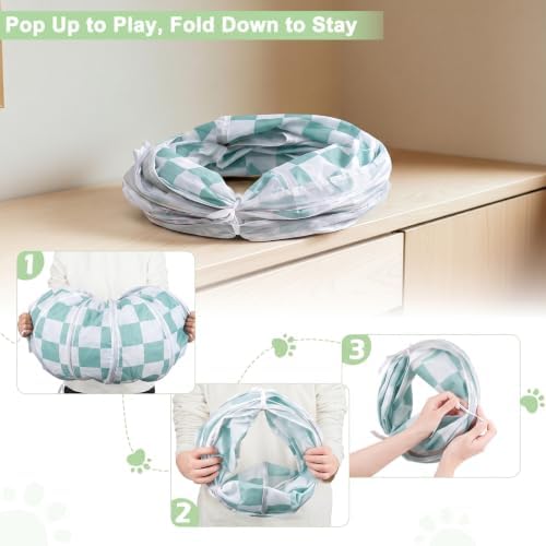 Glittme S-Shape Cat Tunnel, Foldable Cat Tunnels for Indoor Cats
