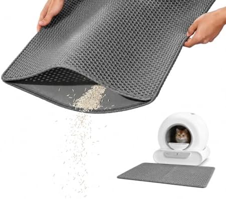 Paw Ballet Cat Litter Mat, Double-Layer Honeycomb Litter Trapping Mat, Waterproof & Non-Slip EVA Cat Litter Box Mat, Extra Large 35.5 × 23.5 Inches