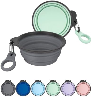 Aonkey 2 Pack 37oz/4.6 Cup Collapsible Dog Bowls with Bottle Carrier