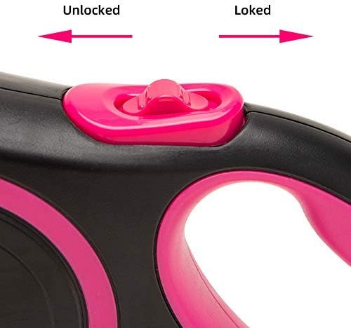 PINA Retractable Dog Leash, 26ft Dog Leash for Small Medium Large Dogs Up to 110lbs, 360° Tangle-Free Strong Reflective Nylon Tape, with Anti-Slip Handle, One-Handed Brake, Lock - 2PACK
