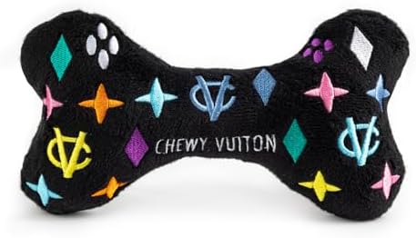 Haute Diggity Dog Chewy Vuiton Bone Plush Dog Toy, Designer Parody Toy