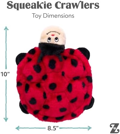 ZippyPaws Squeakie Crawler No Stuffing Dog Toy to Keep Them Busy - 10"