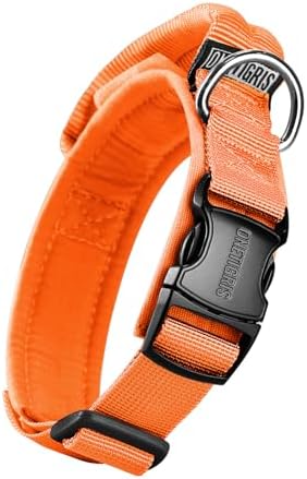 OneTigris Tough Tactical Dog Collar for Small Dogs with Handle Orange S