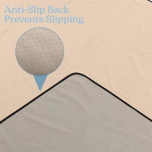 Washable Pee Pads for Dogs - 72” x 72” Extra Large Reusable Pet Mat for Dog Potty Training, Whelping, Playpen, or Crate Mat - Super Absorbent and Quick Drying Puppy Pads by PETMAKER (Beige)