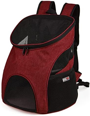 Dogline Front and Backpack for Dogs/Cats - Two Sizes - Airline Approved - Small, Red