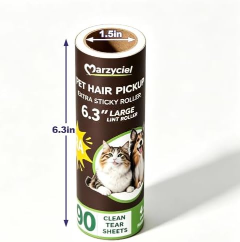 Large Lint Rollers for Pet Hair Extra Sticky，6.3'' Wide Refills