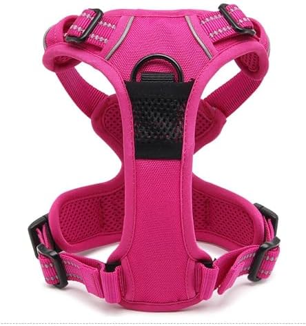 TRUE LOVE Adjustable No-Pull Dog Harness Reflective Vest, Fushcia, XS