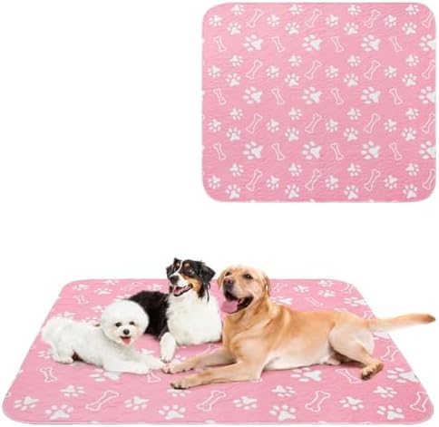 BEAUTYZOO Washable Pee Pads for Dogs,Reusable Puppy Pads Large 72x72 Pink