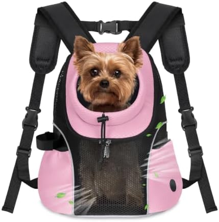 WOYYHO Pet Dog Carrier Backpack, Ventilated Mesh Small Dog Front Backpack