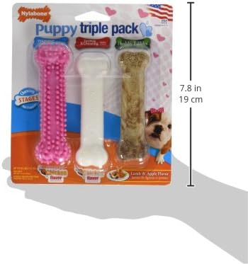 Nylabone New Puppy Starter Kit, Puppy Teething Toys, 3 Pack, Pink