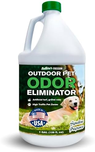 Nature's Freedom Concentrated Enzymes Outdoor Odor Eliminator, Turf and Yard Cleaner for Pet Urine, Deodorizer for Dog & Cat Waste & Smells, Makes 5 to 64 Gallons, Use on Grass, Patios, Kennels