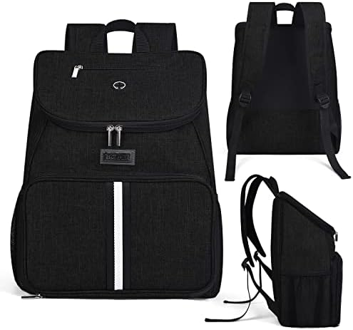 BAGLHER丨Dog Travel Bag, Airline Approved Pet Supplies Backpack, Dog Travel Backpack Accessories Set with 2 Silicone Collapsible Bowls and 2 Food Baskets. Black
