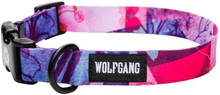Wolfgang Heavy Duty, Adjustable Dog Collar with Quick Release Nylon Buckle for Walking & Training, Daydream Print, Medium