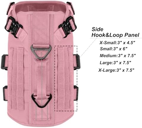 ICEFANG No Pull Tactical Dog Harness for Large Dogs,Adjustable Dog Vest