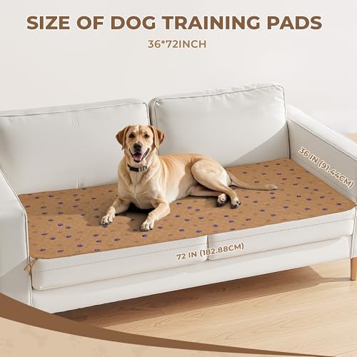 Fostanfly Washable Pee Pads for Dogs, Leak-Proof, 36"x72"-2 Pack, Brown