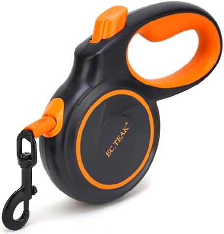 Retractable Dog Leash, Great Leash Retractable for Small/Medium/Large Dogs up to 110 lbs, Strong Nylon Tape, Tangle Free, One-Hand Brake