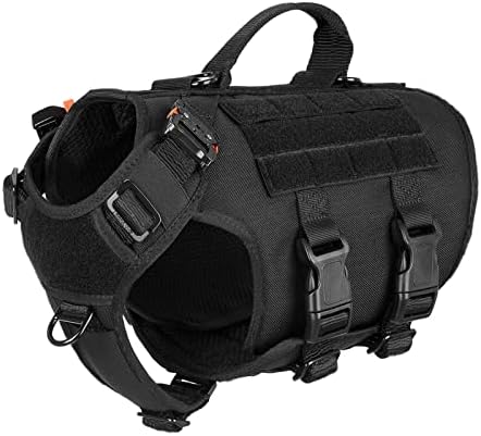 ICEFANG No Pull Tactical Dog Harness for Small Dogs,Adjustable Dog Vest