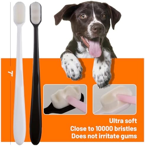 4 Pack Super Soft Dog Toothbrush for Small to Large Dogs Tooth Brushing Designed for Cat Dog Teeth Cleaning & Protecting Pet Dental Convenient Care Puppy Tooth Brush Kit