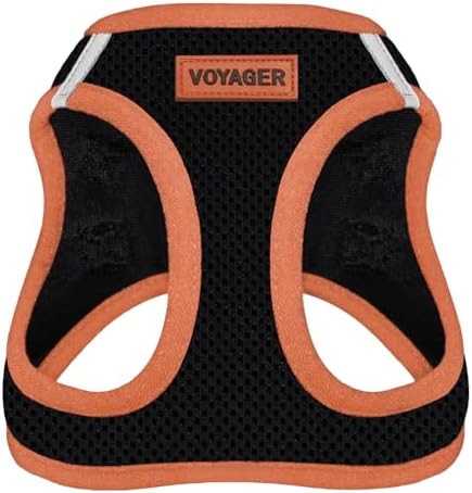 Voyager Step-in Air Dog Vest Harness - Black/Orange Trim, Small