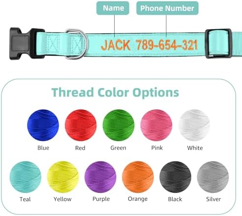 Kuley Personalized Dog Collar, Embroidered with Pet Name and Phone Number