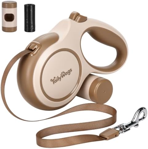 16ft Retractable Dog Leash for Medium Dogs up to 66 lbs,Khaki