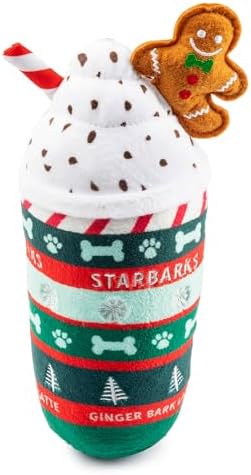 Haute Diggity Dog Starbarks Ginger Bark Latte Plush Dog Toy, Drink Parody