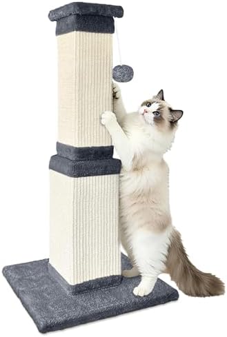 Cat Scratching Post for Indoor Cats, 32Inch Sisal Cat Scratcher